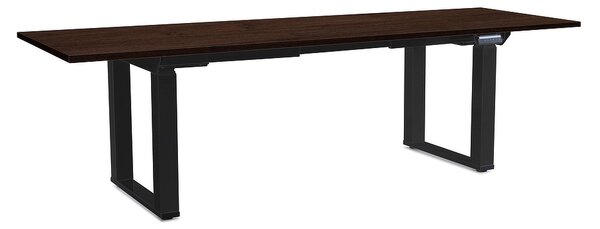 Výškově nastavitelný stůl OfficeTech Strong 240 x 80 cm, černá podnož, wenge