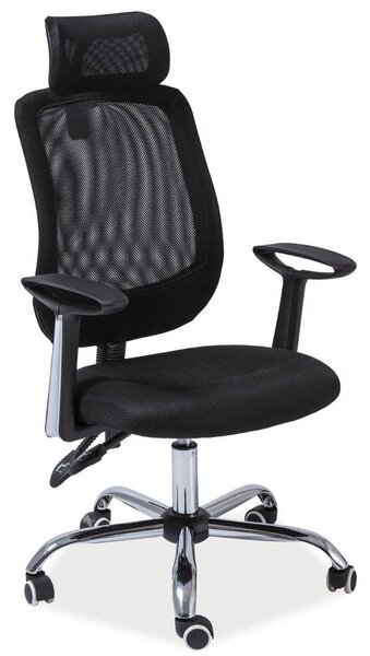 Kancelářská židle Q-118 látka a síťovina černá