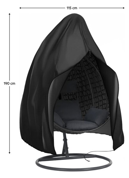 KONDELA Ochranný obal na závěsné křeslo, černá, KRYTO TYP 1