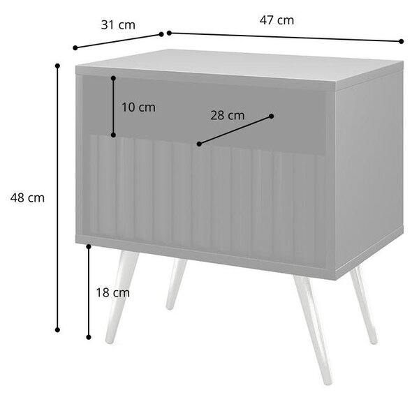 Noční stolek Biel B3 (černá + dub wotan). Akce -10%
