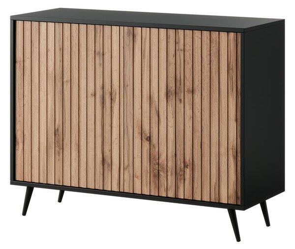 Skříňka Biel B1 (černá + dub wotan). Akce -10%