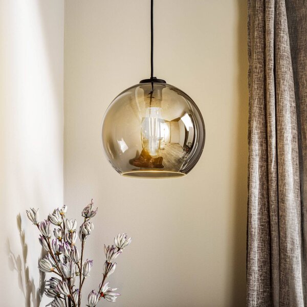 Nowodvorski Lighting Závěsné světlo Polaris, zrcadlové sklo, kouřové, stmívatelný, Hliník / šedá / zinek, Obývací pokoj / jídelna, kov, Moderní