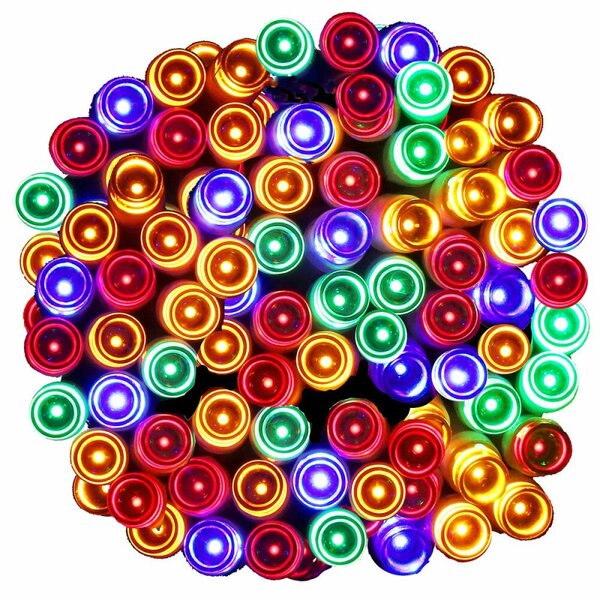 LED světelný řetěz - 5,5m, 50LED, 8 funkcí, 3xAA, IP44, multicolor