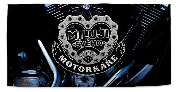 Sablio Ručník Miluji svého motorkáře - 30x50 cm