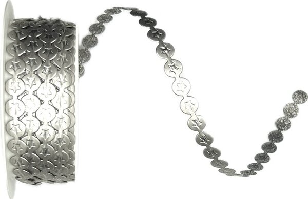 Stuha vysekávaná SHINY STAR SILVER stříbrná 10mm x 3m (6,-Kč/m)