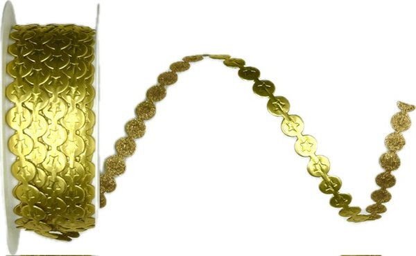 Stuha vysekávaná SHINY STAR GOLD zlatá 10mm x 3m (6,-Kč/m)