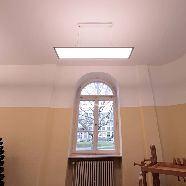 Deko-Light LED závěsné světlo 3422, hranaté, dip-switch, bílá, stmívatelný, Bílá / opál, Pracovna / kancelář, Hliník, Moderní