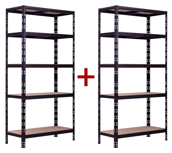 Policový regál 1+1 ZDARMA, nosnost 175 kg, 1800 x 900 x 450 mm