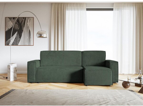 Rohová sedací souprava Copenhagen L (lesní zelená + černá)