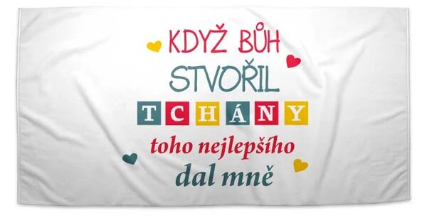 Sablio Ručník Když Bůh stvořil tchány - 30x50 cm