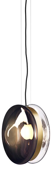 Bomma Luxusní závěsné svítidlo Orbital ⌀ 36 cm Povrch Montury: Broušená zlatá, Barva skla: Měsíční čirá