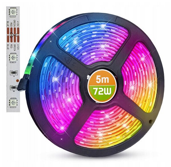 LED pásek - SMD 5050 - RGB - 5m - 60LED/m - 14,4W/h - IP20 - s konektorem EcoLight