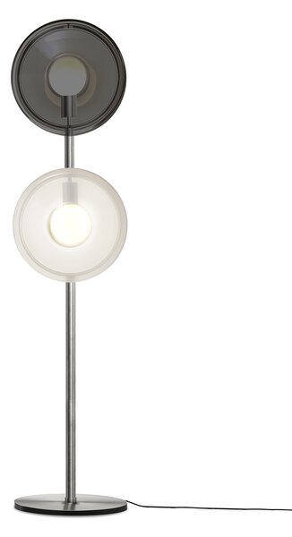 Luxusní stojací lampa Bomma Orbital Povrch Montury: Broušená zlatá, Barva skla: Růžová + bílá