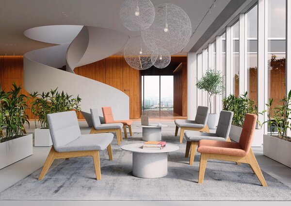 LD SEATING - Křeslo OSLO LOUNGE s dřevěnou podnoží