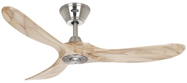 Stropní ventilátor ECO GENUINO, chrom/světlé dřevo, 122 cm – CasaFan CasaFan, Eco Genuino, Dřevo, Obývací pokoj, Dřevo, Moderní