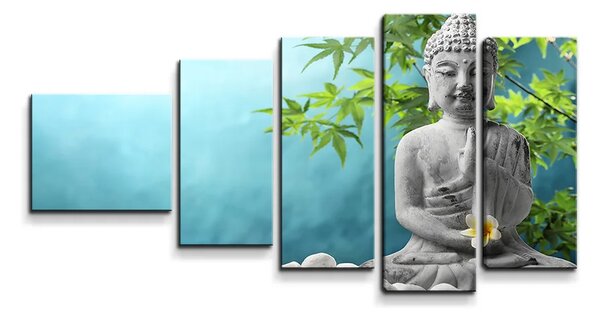 Sablio Obraz - 5-dílný Buddha - 100x60 cm