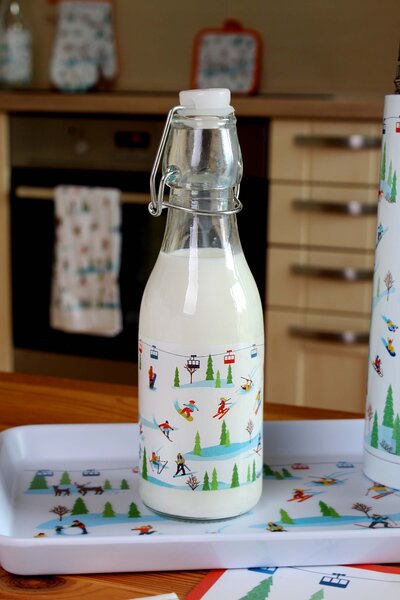 Skleněná láhev s patentním uzávěrem TORO 540ml lyžaři