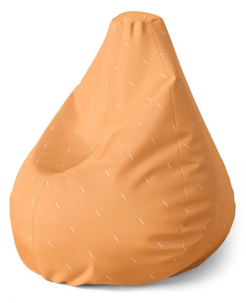 Sablio Sedací vak Pear Bílé čárky na oranžové - 70 x 95 x 15 cm