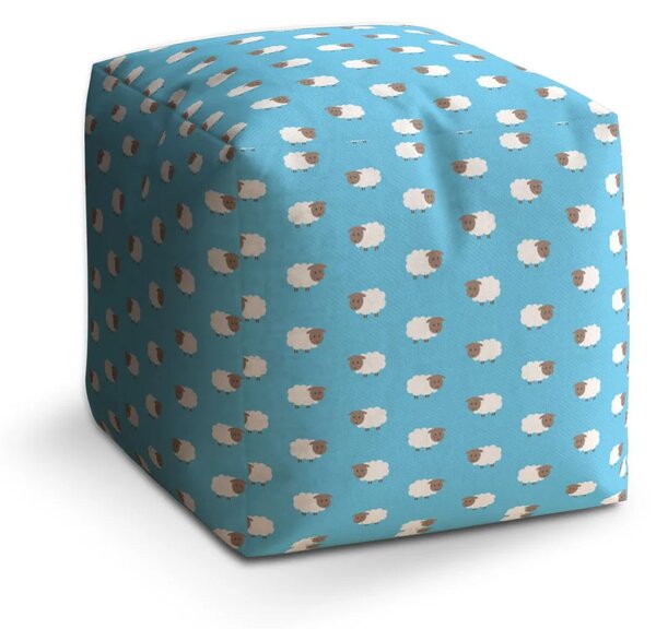 Sablio Taburet Cube Ovečky - 40x40x40 cm