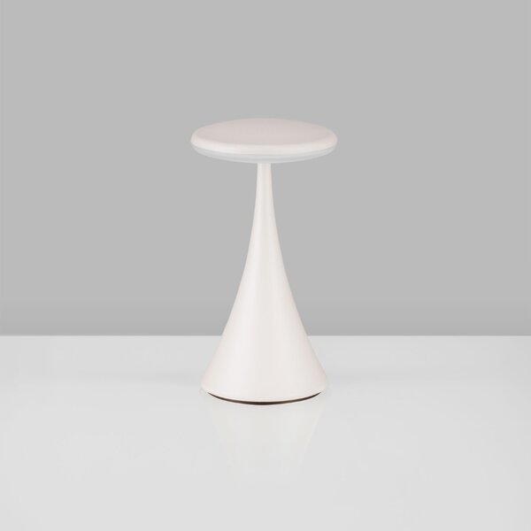 Nova Luce Bílá kovová nabíjecí stolní LED lampa Elbo