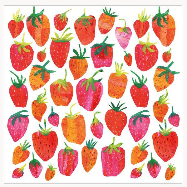 Sada papírových ubrousků Strawberry Collage, 40 dílů