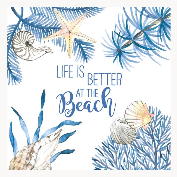 Sada papírových ubrousků Ocean Life Is Better, 40 dílů