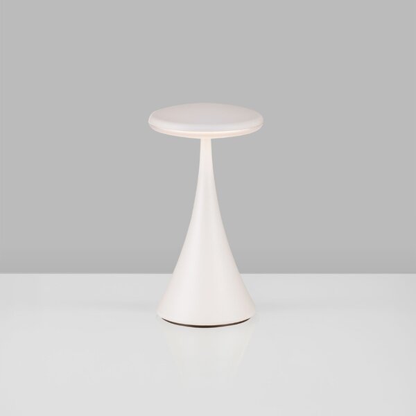 Nova Luce Bílá kovová nabíjecí stolní LED lampa Elbo