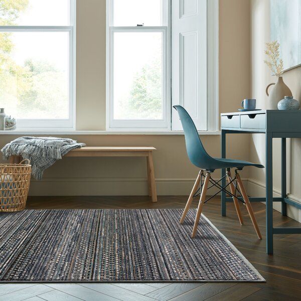 Flair Rugs, Kusový koberec Santiago Camino Blue, 120x160, modrá, ložnice
