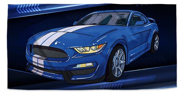 Sablio Ručník Mustang Modré pozadí s pruhy - 30x50 cm