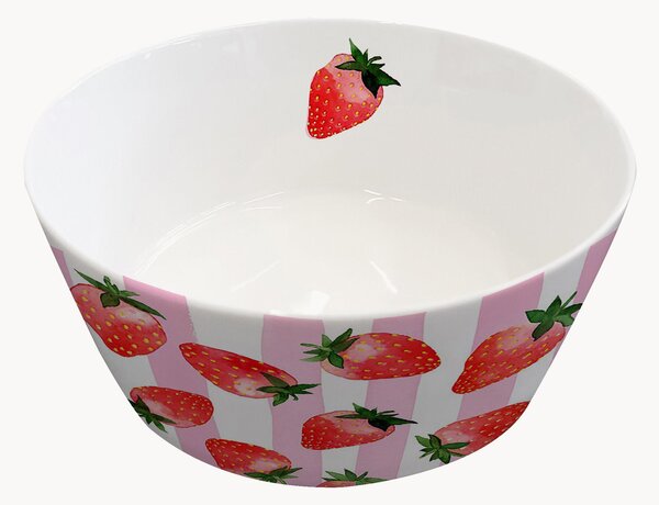 Malá miska z kostního porcelánu New Bone China Strawberry & Stripes