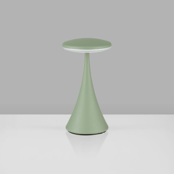 Nova Luce Zelená kovová nabíjecí stolní LED lampa Elbo