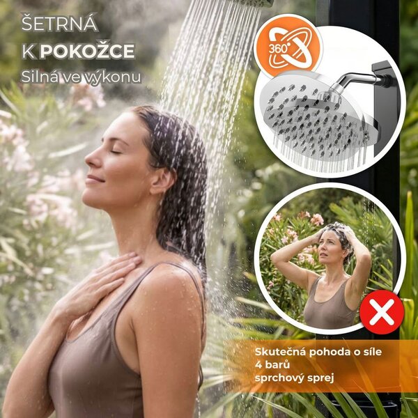 Solární sprcha s krytem HAVANA, 60 l, černá Casaria