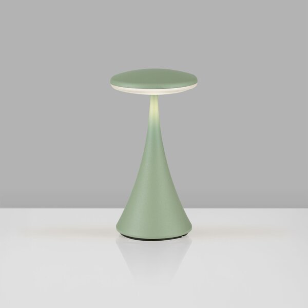 Nova Luce Zelená kovová nabíjecí stolní LED lampa Elbo