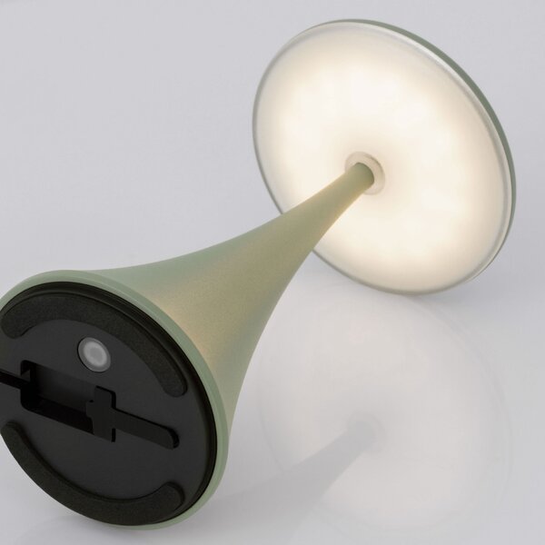 Nova Luce Zelená kovová nabíjecí stolní LED lampa Elbo