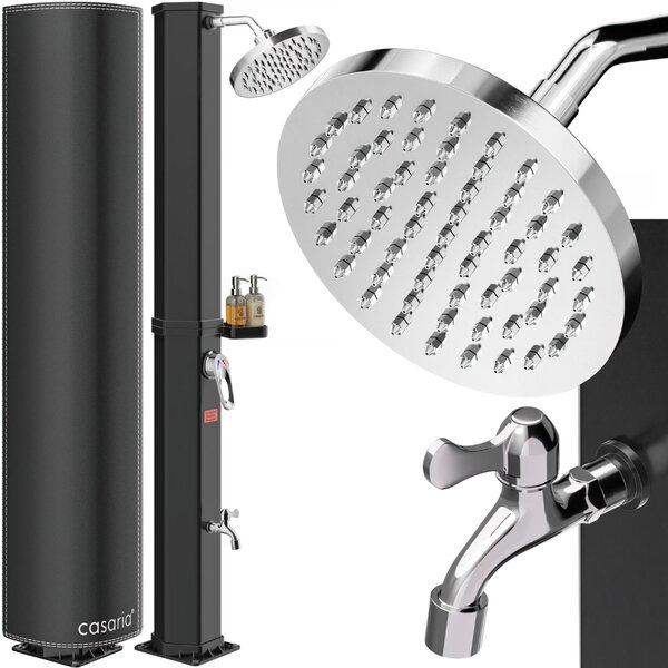 Solární sprcha s krytem HAVANA, 35 l, černá Casaria