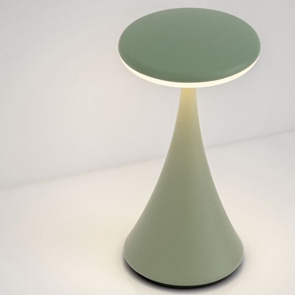 Nova Luce Zelená kovová nabíjecí stolní LED lampa Elbo