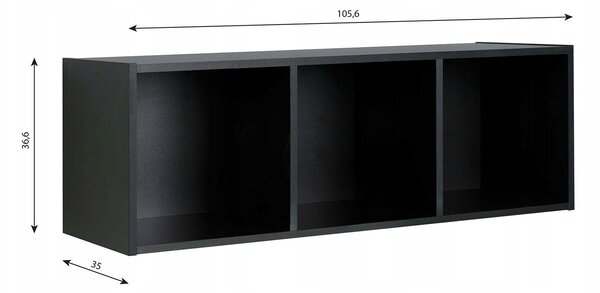 Regál Meble Domiko 105,6 cm x 36,6 cm x 35 cm černý