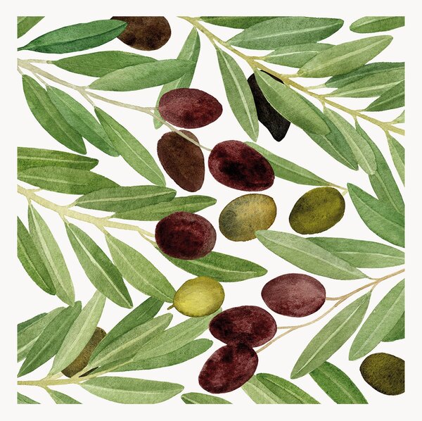 Sada papírových ubrousků Olives & White, 40 dílů