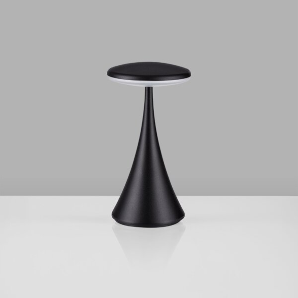 Nova Luce Černá kovová nabíjecí stolní LED lampa Elbo
