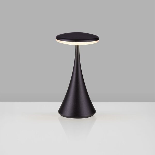 Nova Luce Černá kovová nabíjecí stolní LED lampa Elbo