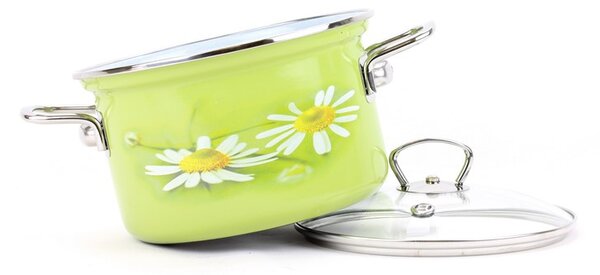 BELIS Smaltovaný hrnec s poklicí ø 16 cm - 2 l - DAISY - 41516-082DAHN5