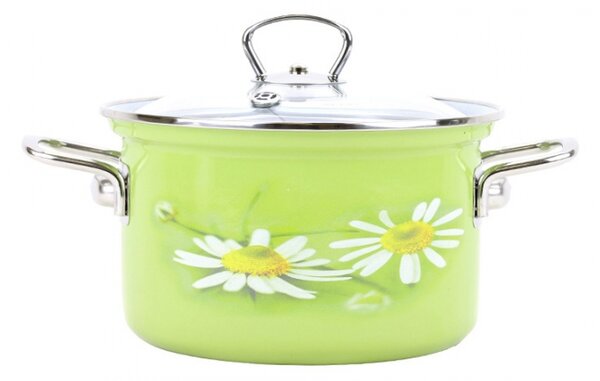BELIS Smaltovaný hrnec s poklicí ø 16 cm - 2 l - DAISY - 41516-082DAHN5