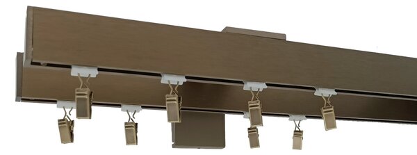 Kovovégarnýže.cz Garnýže Quadrato plug broušený bronz Varianta jednořadá nebo dvouřadá: Jednořadá, Délka: 0-100cm, Uchycení látky: jezdec+šnekový háček