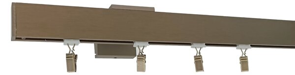 Kovovégarnýže.cz Garnýže Quadrato plug broušený bronz Varianta jednořadá nebo dvouřadá: Jednořadá, Délka: 0-100cm, Uchycení látky: jezdec+šnekový háček