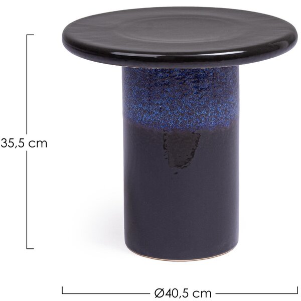 Bizzotto Modrý keramický odkládací stolek Baraki Ø41 cm