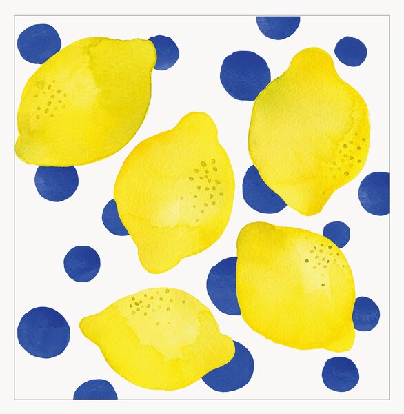 Sada papírových ubrousků Lemon & Dots, 40 dílů