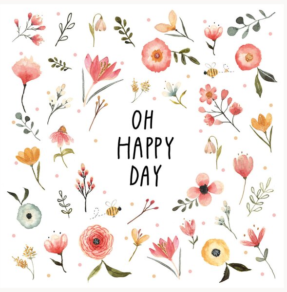 Sada papírových ubrousků Oh Happy Day, 40 dílů