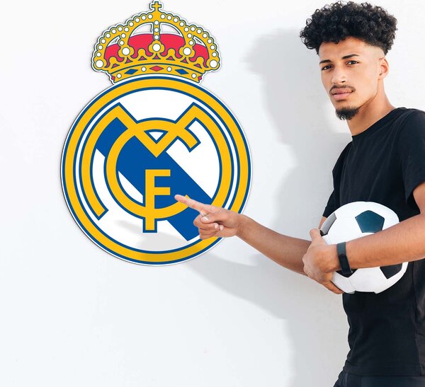 DUBLEZ | Dřevěné logo na stěnu - FC Real Madrid