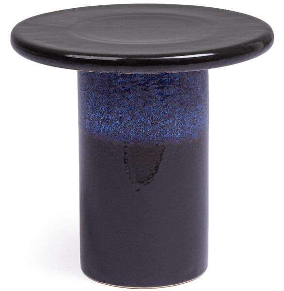 Bizzotto Modrý keramický odkládací stolek Baraki Ø41 cm