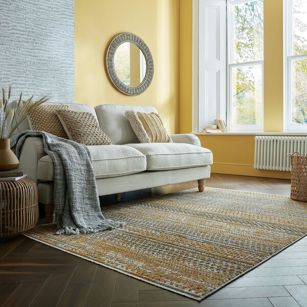 Flair Rugs, Kusový koberec Santiago Camino Yellow, 120x160, žlutá, ložnice